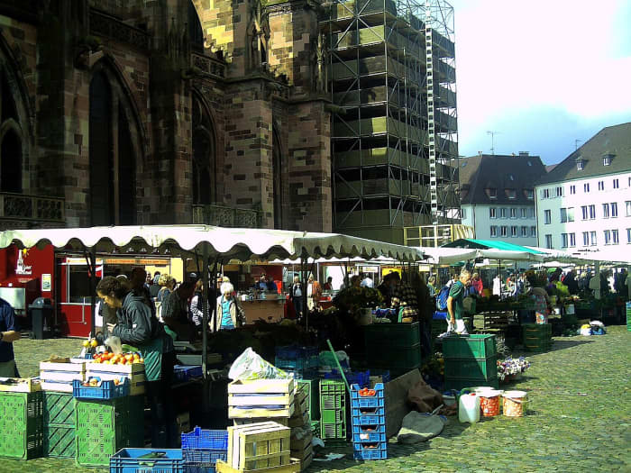 Open air market in Freiburg, Germany