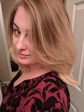 A layered long bob freshly cut back in 2017.