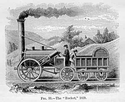 The "Rocket." An 1829 invention and one of the earliest viable trains. Rail became one of the chief economic advantages that europeans held over other countries. The ability to move goods and weapons very rapidly within their own borders was huge.