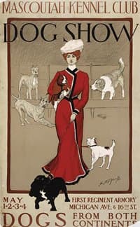 Poster from Mascoutah Kennel Club dog show. Dogs from both continents.