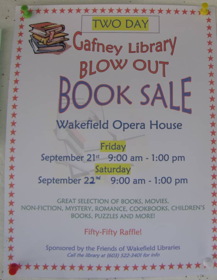 This sale is held next door to the library in a large concert space on the 2nd floor of the town hall.