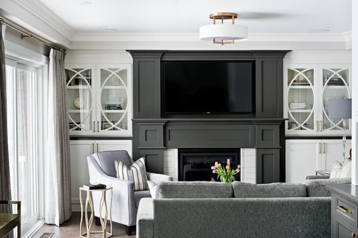 It was choosing the fireplace paint gray color. Choosing the right color styles in the room’s den. The painted fireplace color dramatic to dark gray and authentic.