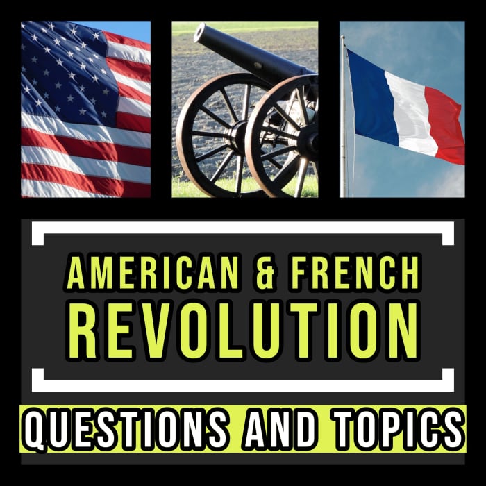 American and French Revolution history topics and questions.