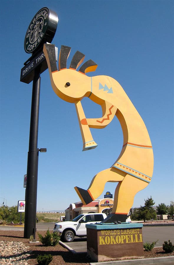 "World's Largest Kokopelli" at Starbucks in Camp Verde, Arizona