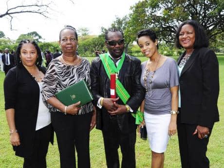 Frederick 'Toots' Hibbert with (from left) public relations agent Andrea Davis, his wife Doreen Hibbert,granddaughter Cressida Rattigan, and family friend, Pamela Watson