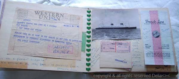 train tickets, Hotel receipts, napkins and many photos