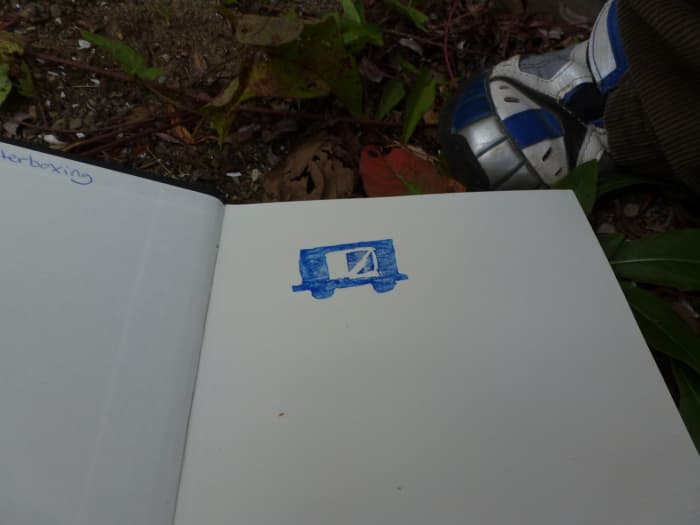 The first stamp in our book! This stamp was found near a historical train depot in our local area.