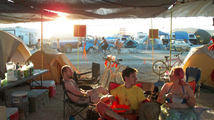 You'll spend a lot of time at camp, make it a comfortable one. Shade structures are important, set your tent under them, bring some chairs, set up your kitchen. All under the shade.