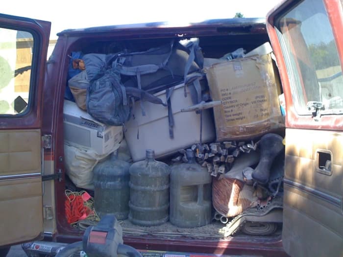 Be prepared for everything needing to go back into your vehicle and it all to be covered with playa dust.