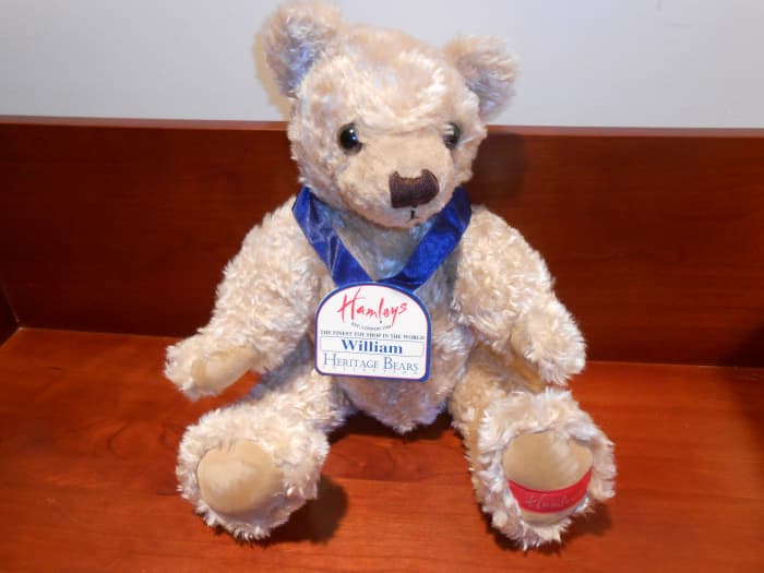 I just found this bear at Goodwill for $1.99 and it's originally from England. It's my newest bear and I am quite taken with "William."