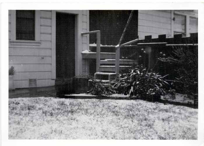 An extremely rare sight in San Francisco! Note how thin is the coat of snow. Taken circa February, 1963