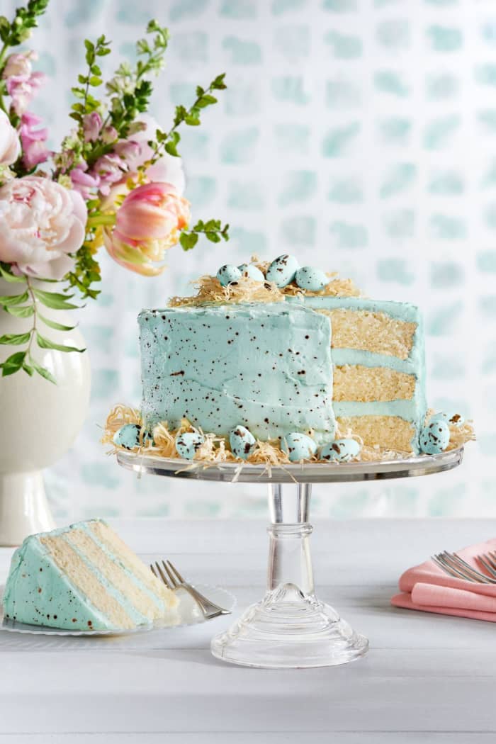 No one will be able to resist this speckled malted coconut cake. It's beautiful to look at and also delicious to eat.