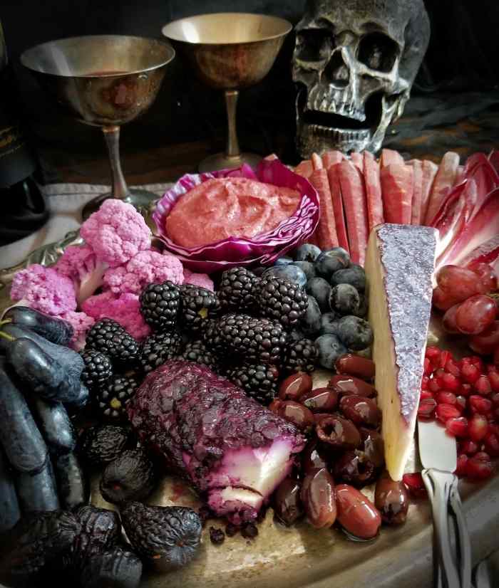 Violet veggies (even the hummus dip is purple)