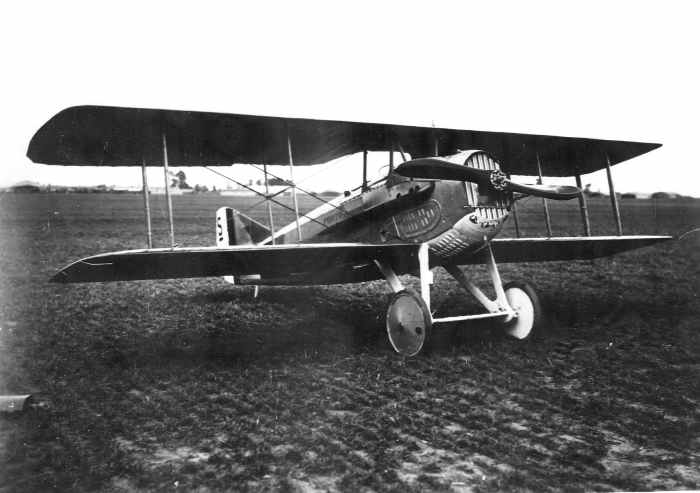A SPAD S.XIII at Air Service Production Center No. 2, Romorantin Aerodrome, France, 1918.