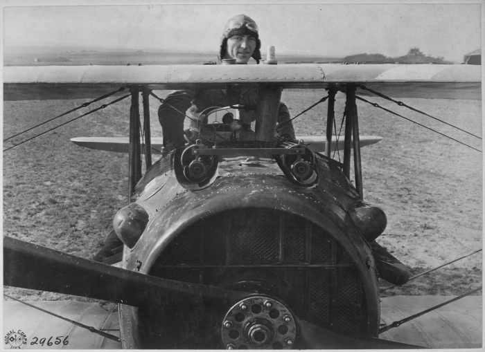 Eddie Rickenbacker in his SPAD S.XIII on the Western Front in 1918. He won the Medal of Honor, seven Distinguished Services Crosses, Legion of Honor among others.