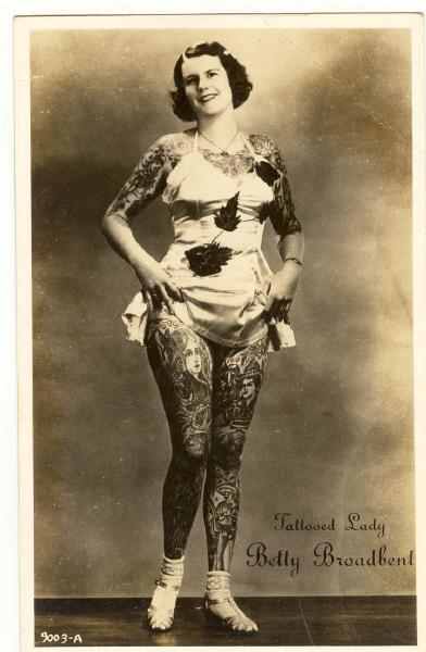 Tattooed women in history, Betty Broadbent
