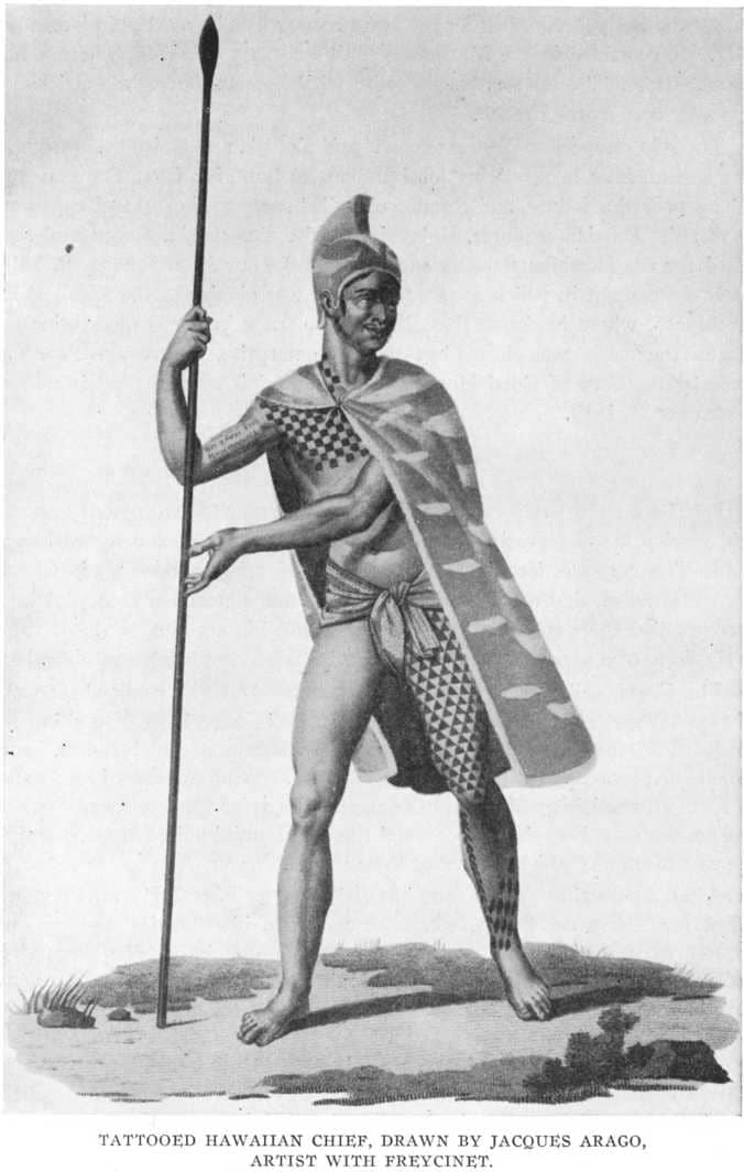 A drawing of traditional Hawaiian tattoos