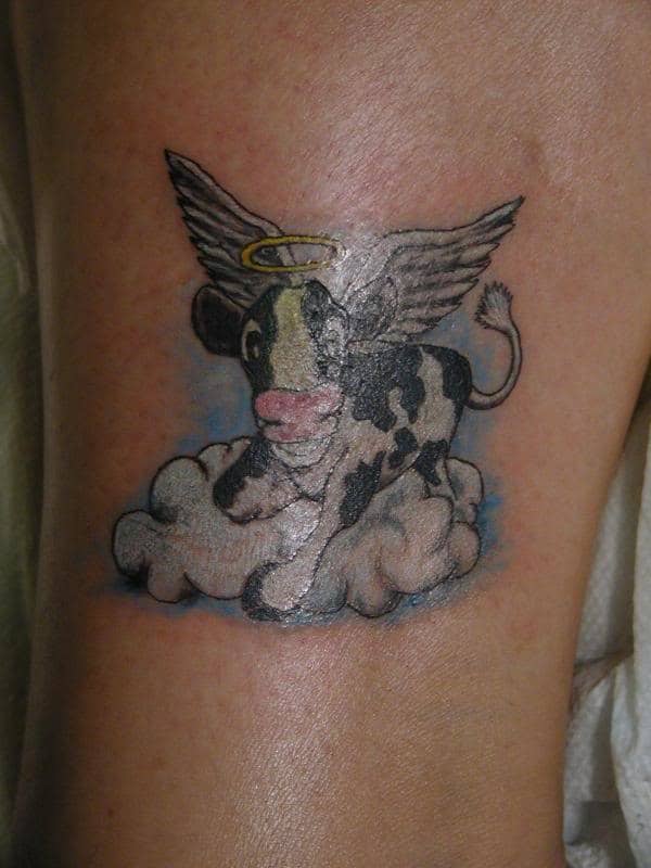 Minimalistic Cow Tattoo