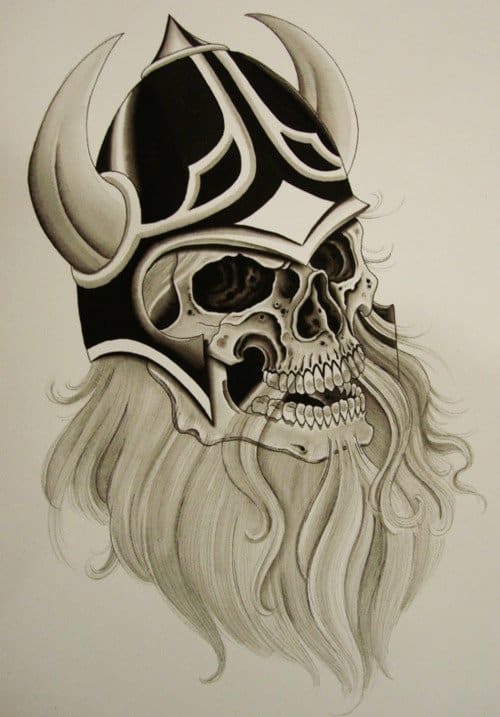 Check out this Viking skull stencil. Thinking about using light shades of blue in order to give it a ghostly look.