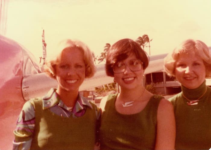 Rookies working a charter out of Hawaii. Left is Kristen, Center is ?, Right in the photo, me.