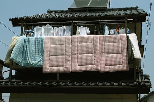 A Shikibuton Being Aired in the Sunlight