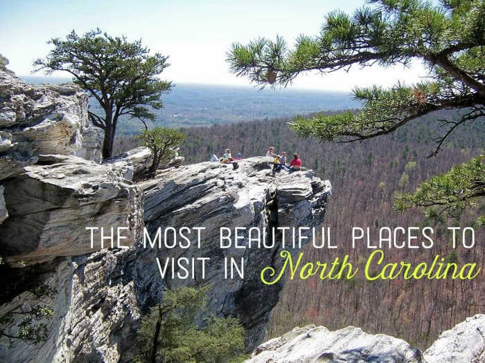 Hikers enjoying the view from Hanging Rock, one of North Carolina's many beautiful parks and destinations.