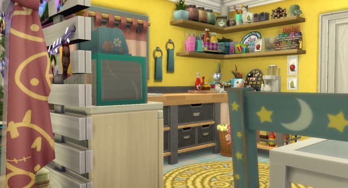 There are some tips and tricks you can employ to arrange and group items in "The Sims 4." This tiny home is comfortably cluttered.