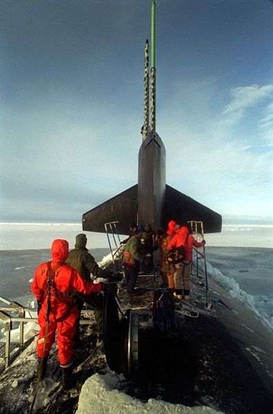 Researchers aboard USS Pogy (SSN-647) taking water samples, 2009. Image in public domain, but we appreciate the anonymous photographer!