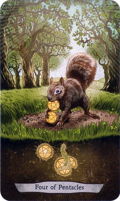 The Reversed Four of Pentacles shows you have a desire to let go of your money. You may have a problem with splurging. You may also be realigning your values. You might be breaking your toxic relationship with money.