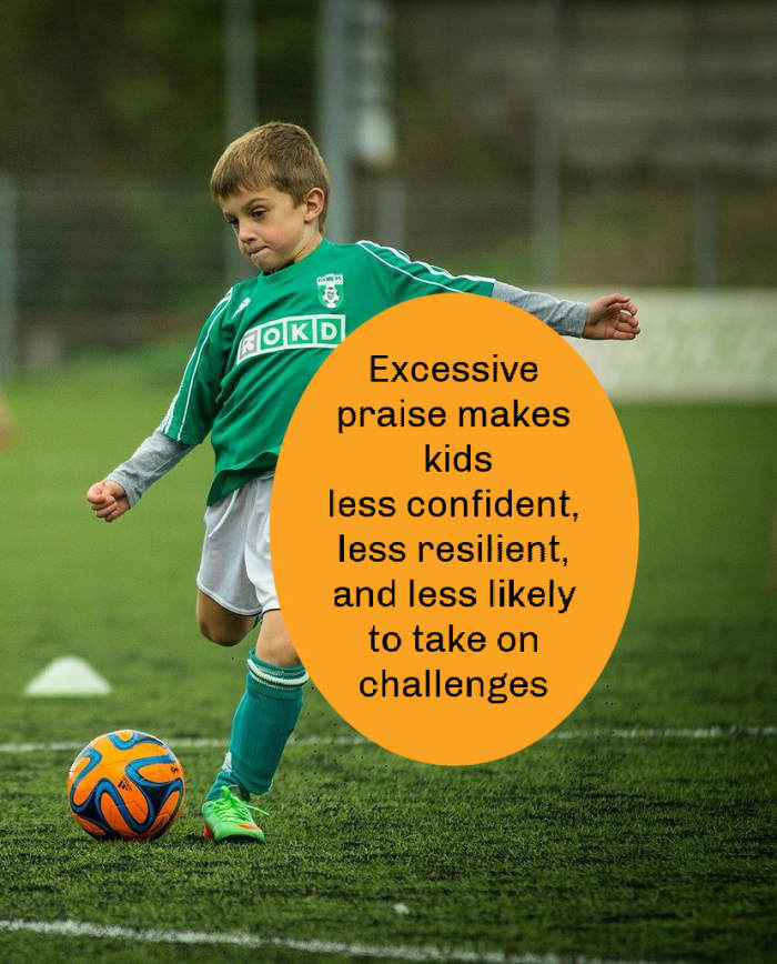 When complimenting their children, parents should focus on effort, improvement, and persistence.