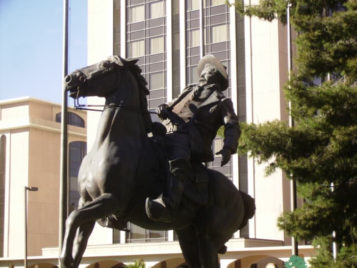 Statue of Mexican General Francisco "Poncho" Villa in Downtown Tucson, Arizona.