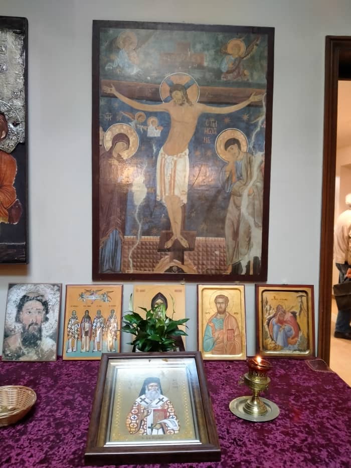 An interesting feature of all icons of Jesus Christ is that he draws me different visions, figures and symbols on his paintings, bringing sacred messages to me.