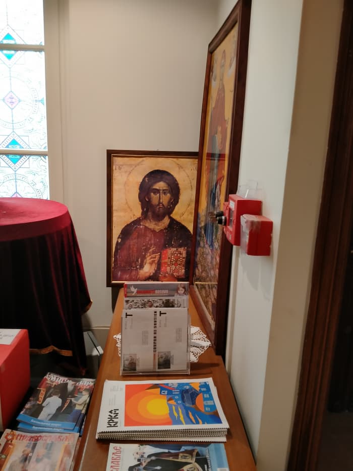 Oftentimes this icon of Jesus would give me advice prior to my leaving the church. The icon is located just near the window where I shouted for help when locked inside by a rude priests.