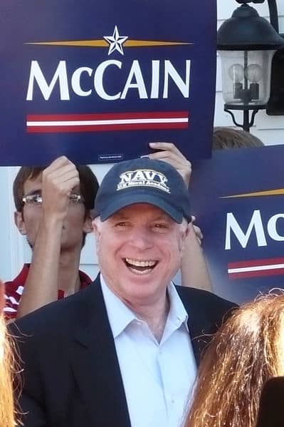 John McCain--the last Republican presidential candidate to admit the reality of human-induced climate change? Image courtesy "my name" and Wikimedia Commons.
