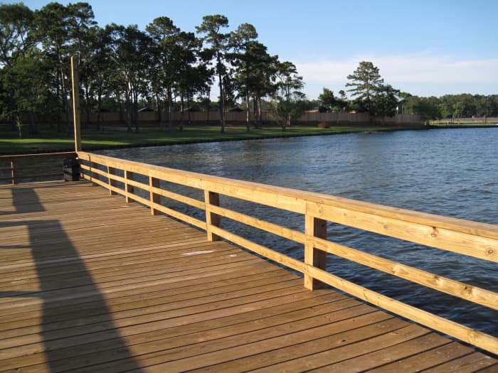 Pier at Waterfront Lodge & Marina, Onalaska, Texas-Lake Livingston. "Pardon me, whilst I try and catch me some Catfish!"