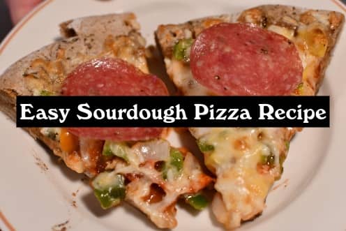 This sourdough pizza is perfect for dinner. I usually make it on a day when I'm home for the afternoon.
