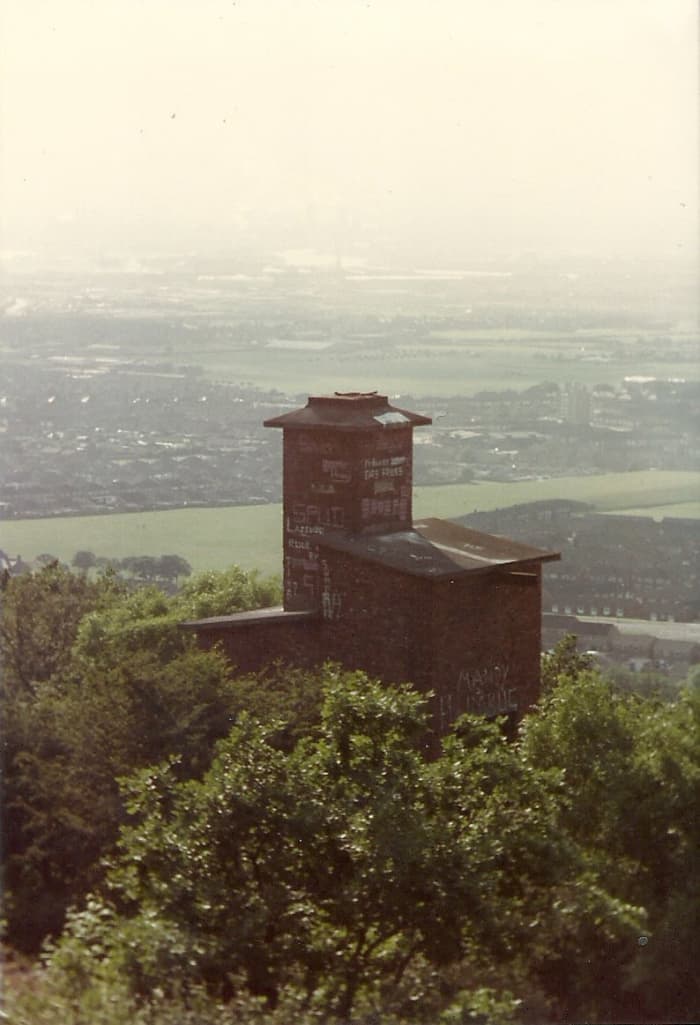 Above where New Bank Drift adit was, the empty shell of an electricity substation stands guard - since the picture was taken in the 1970's the structure was demolished, leaving no trace (unless you're ready to rummage around in bracken and brambles)