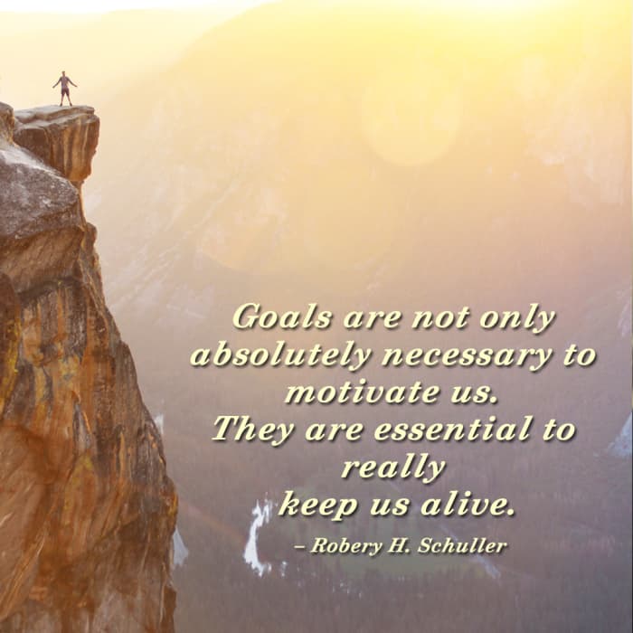 “Goals are not only absolutely necessary to motivate us. They are essential to really keep us alive.” ― Robery H. Schuller