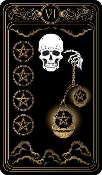Eventually, things must come into a balance. Fairness, justice, and equality are persistent. The Six of Pentacles closes the wealth gap and redistributes fortunes.