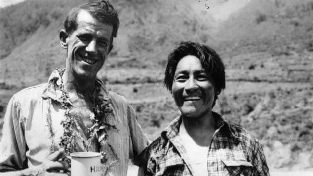 Sir Edmund Hillary and the Sherpa, Tenzing Norgey, who climbed Mount Everest for the first time in history