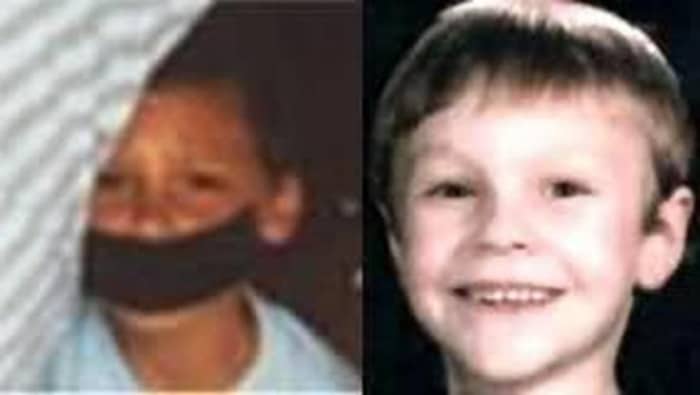 A Polaroid photograph of an unidentified boy and Michael Henley, missing since April 1988, but later found deceased.