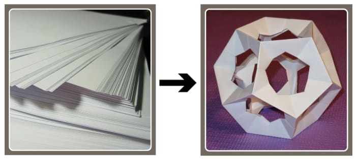 Cutting and folding paper change the size and shape of the paper, but not its composition, hence it is a kind of physical change.