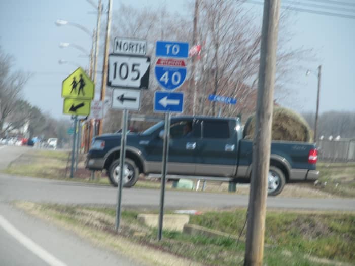 From Hwy 64, in Atkins, you can go North to 105 N, or Interstate 40 (known as Old Needles Hwy)