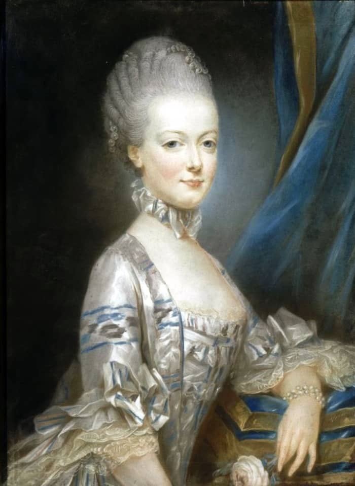 This miniature of Marie Antoinette (Maria Antonia) by Joseph Decreux was sent to Dauphin Louis in France before the wedding so that he knew what his bride looked like.