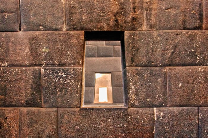 Typical imperial Inca trapezoid windows from the sacred precinct of Coricancha, Cuzco, c. 1438 CE.
