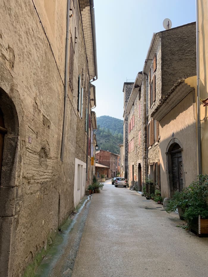 This is a typical street in rural southern France in the area known as 'Le Drome"