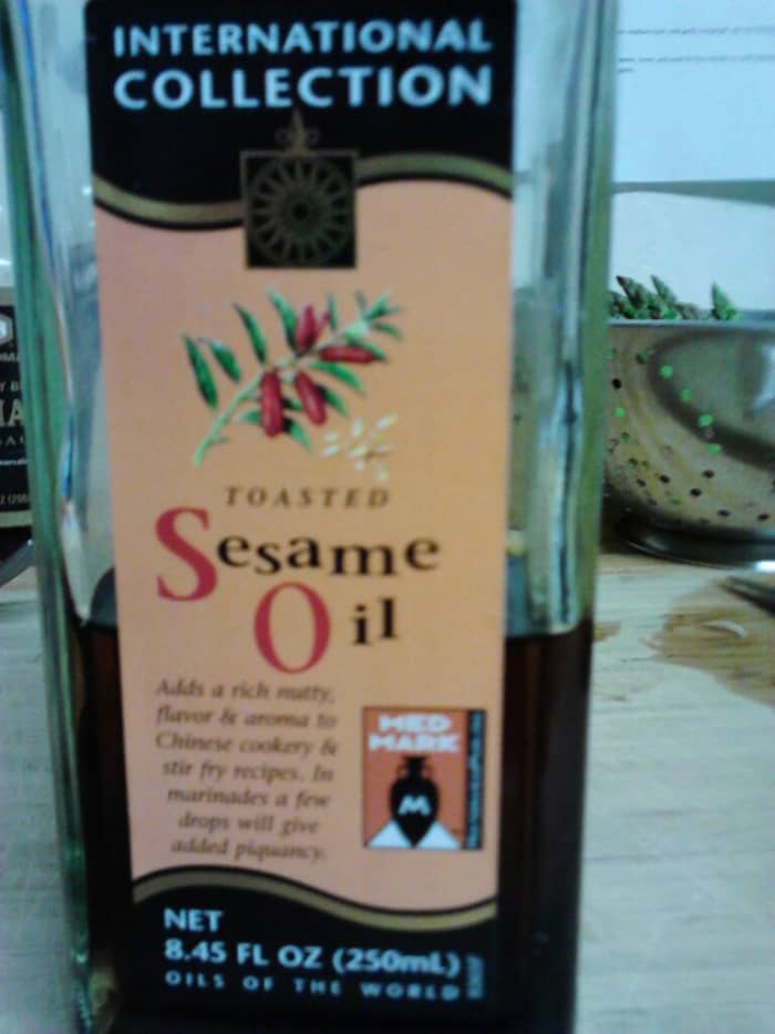 As you can see, my bottle of toasted sesame oil is half empty already. Or, is it still half full?
