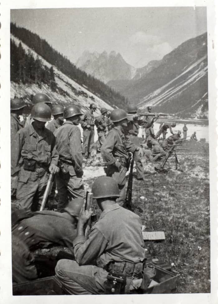 American troops - Julian (Julius Caesar) Alps - Cave del Predil, of Tarvisio, Italy after WWII border between Italy and Yugoslavia Zone A, 1947-50