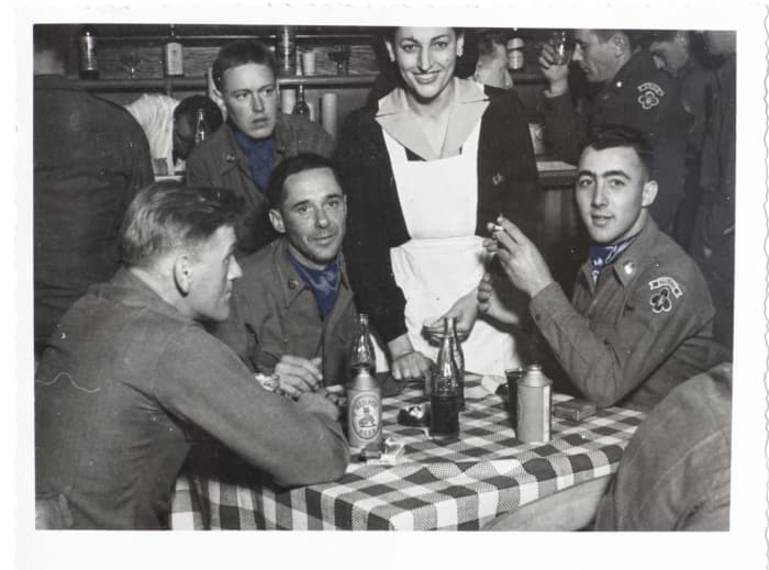 Some R&R 1947-50, my dad, Kingsley Zerbel far right. Blue scarves and the TRUST patch were added to uniforms.