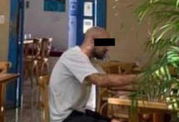 A photograph has been circulated on social media of a man resembling Brian Laundrie at a Mexico restaurant. Photo courtesy of Twitter.